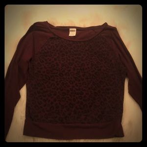 Pink long sleeve cheetah print shirt